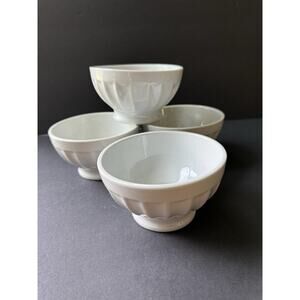 Pier One Ice Cream Bowl Dessert Cereal White Ribbed Contemporary Cottagecore (4)